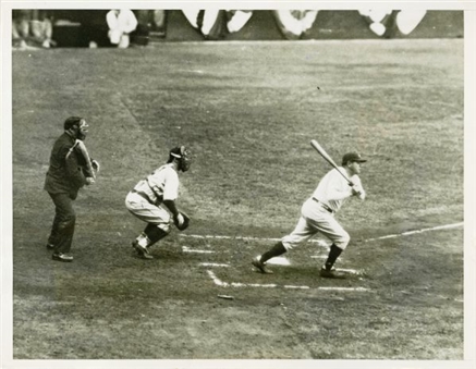 1932 Babe Ruth Game One World Series Batting Original Photo   